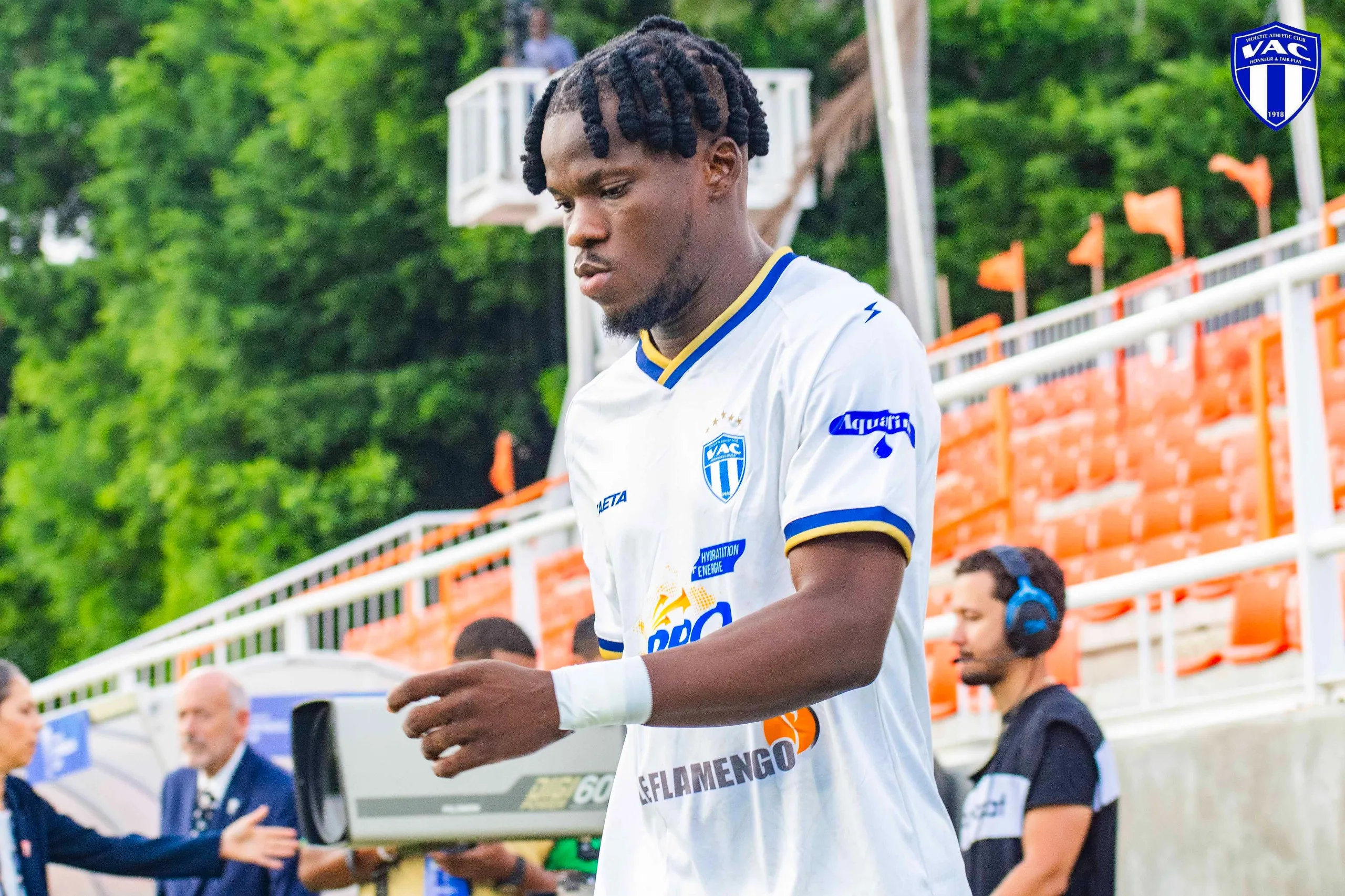 Elyvens Dejean, attaquant du Violette AC, lors de la Caribbean Cup Concacaf 2026