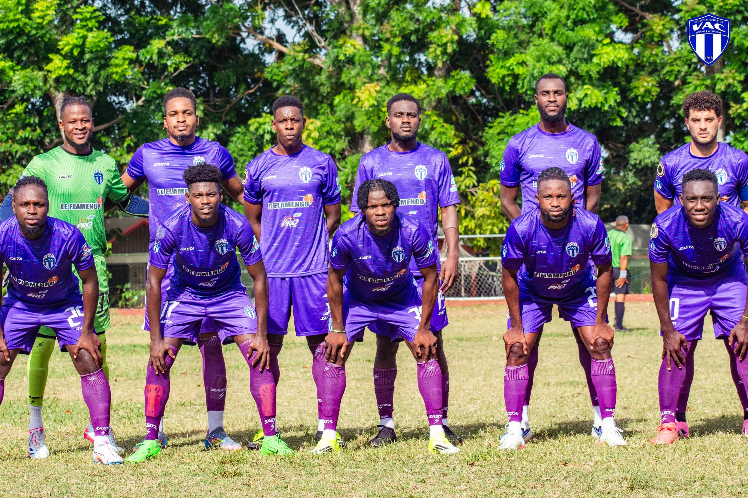 Le onze titulaire du Violette AC avant la Caribbean Cup